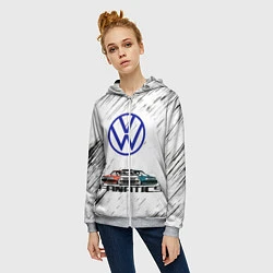 Толстовка на молнии женская Volkswagen, цвет: 3D-меланж — фото 2