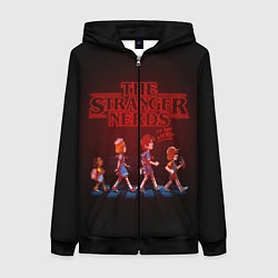 Толстовка на молнии женская STRANGER THINGS, цвет: 3D-черный