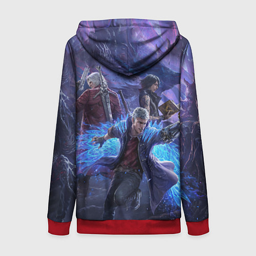 Женская толстовка на молнии DEVIL MAY CRY / 3D-Красный – фото 2