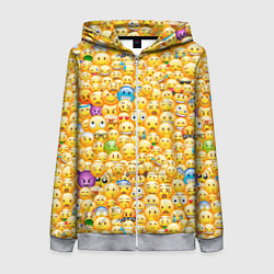 Женская толстовка на молнии Смайлики Emoji