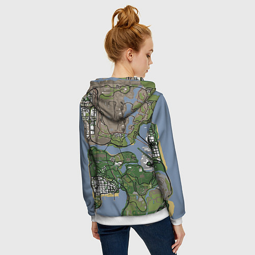 Женская толстовка на молнии San andreas / 3D-Белый – фото 4