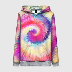 Женская толстовка на молнии Tie Dye vortex