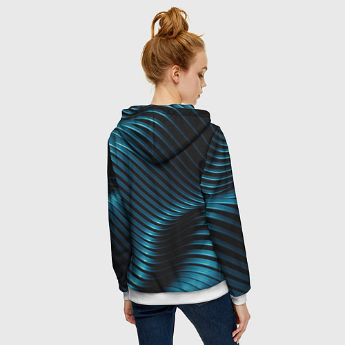 Женская толстовка на молнии Плавность, / 3D-Белый – фото 4