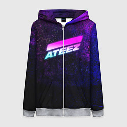 Женская толстовка на молнии ATEEZ neon