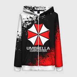 Толстовка на молнии женская RESIDENT EVIL UMBRELLA, цвет: 3D-белый