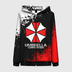 Толстовка на молнии женская RESIDENT EVIL UMBRELLA, цвет: 3D-черный