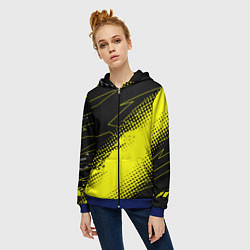 Толстовка на молнии женская Bona Fide Одежда для фитнеcа, цвет: 3D-синий — фото 2