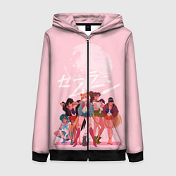 Толстовка на молнии женская PINK SAILOR MOON, цвет: 3D-черный