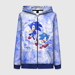 Толстовка на молнии женская Sonic, цвет: 3D-синий
