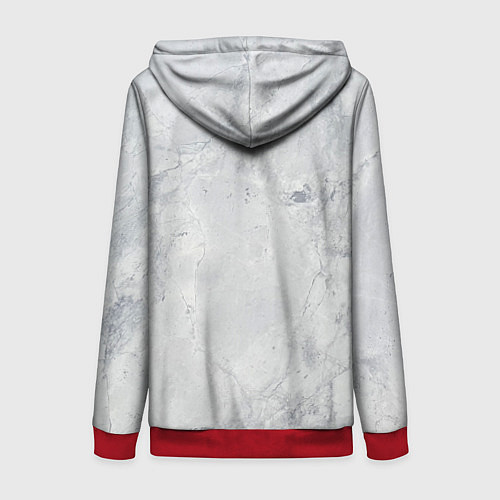 Женская толстовка на молнии Мрамор / 3D-Красный – фото 2