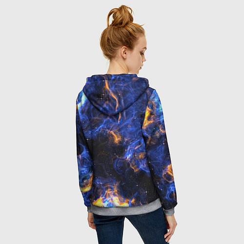 Женская толстовка на молнии Космос / 3D-Меланж – фото 4