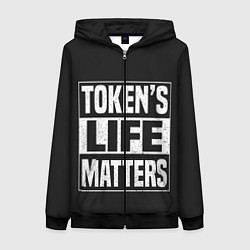 Толстовка на молнии женская TOKENS LIFE MATTERS, цвет: 3D-черный