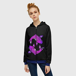 Толстовка на молнии женская Рыбы, цвет: 3D-синий — фото 2