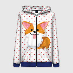 Женская толстовка на молнии Корги