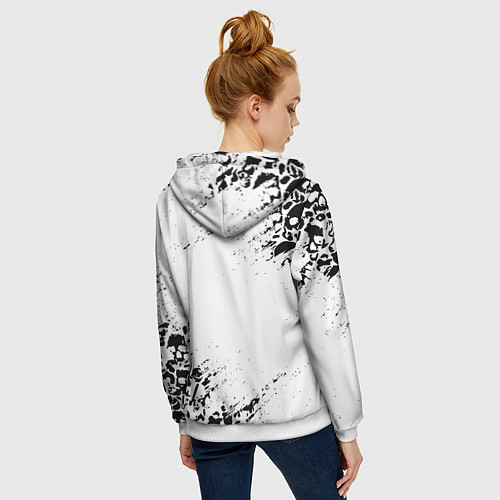 Женская толстовка на молнии БЕЛЫЕ ЧЕРЕПА / 3D-Белый – фото 4