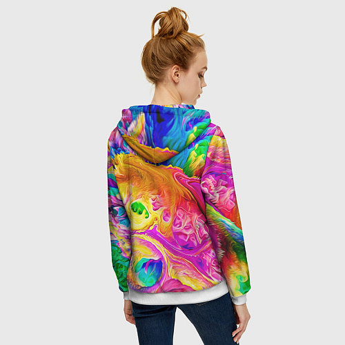Женская толстовка на молнии TIE DYE / 3D-Белый – фото 4