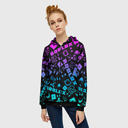 Толстовка на молнии женская Roblox, цвет: 3D-черный — фото 2