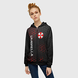 Толстовка на молнии женская UMBRELLA CORP, цвет: 3D-черный — фото 2