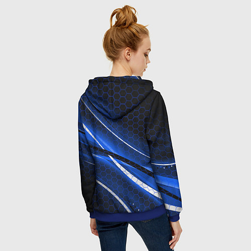 Женская толстовка на молнии MASS EFFECT N7 / 3D-Синий – фото 4