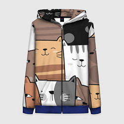 Женская толстовка на молнии Котейки