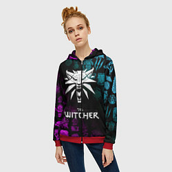 Толстовка на молнии женская ВЕДЬМАК, цвет: 3D-красный — фото 2