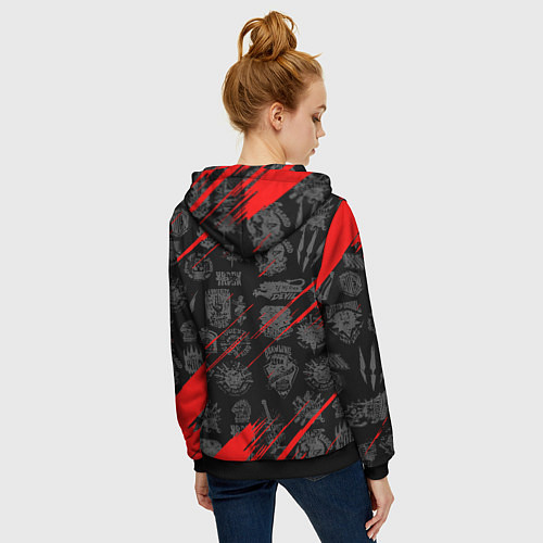 Женская толстовка на молнии ВЕДЬМАК / 3D-Черный – фото 4