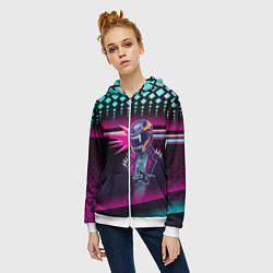 Толстовка на молнии женская НЕОНОВЫЙ ГОНЩИК, цвет: 3D-белый — фото 2