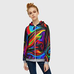 Толстовка на молнии женская ABSTRACT, цвет: 3D-меланж — фото 2