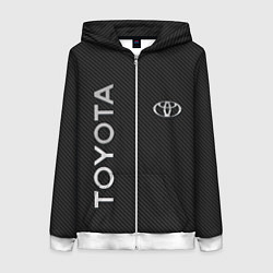 Толстовка на молнии женская Toyota CARBON, цвет: 3D-белый