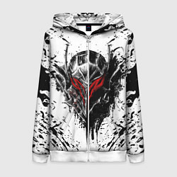 Толстовка на молнии женская BERSERK, цвет: 3D-белый