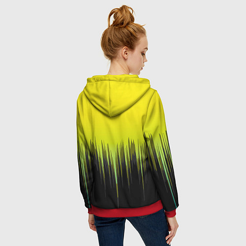 Женская толстовка на молнии CYBERPUNK 2077 / 3D-Красный – фото 4