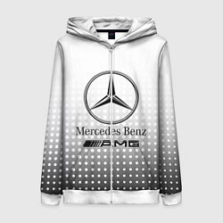Толстовка на молнии женская Mercedes-Benz, цвет: 3D-белый