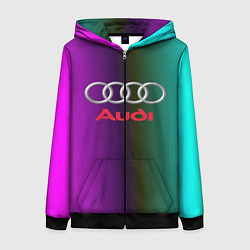 Толстовка на молнии женская Audi, цвет: 3D-черный
