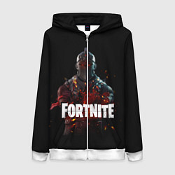 Толстовка на молнии женская Fortnite Black Knight, цвет: 3D-белый