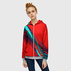 Толстовка на молнии женская GEOMETRY STRIPES, цвет: 3D-меланж — фото 2
