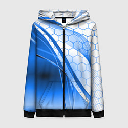 Толстовка на молнии женская ABSTRACT BLUE, цвет: 3D-черный