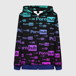 Толстовка на молнии женская PornHub, цвет: 3D-синий