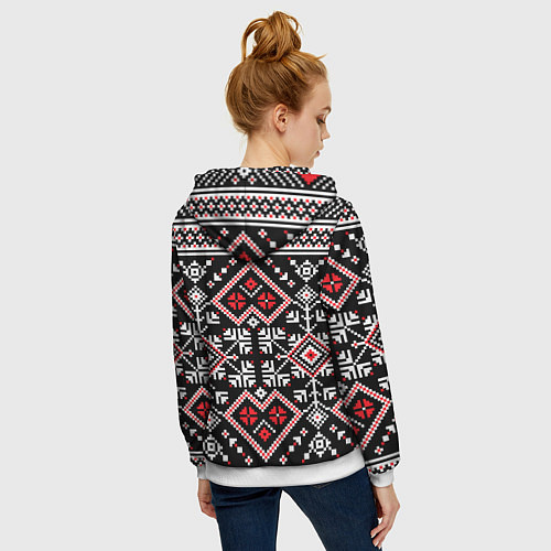 Женская толстовка на молнии Лес мой храм / 3D-Белый – фото 4