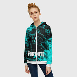 Толстовка на молнии женская Fortnite Marshmello, цвет: 3D-белый — фото 2