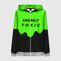 Толстовка на молнии женская HIGHLY toxic 0 2, цвет: 3D-меланж