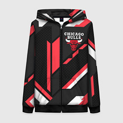 Толстовка на молнии женская CHICAGO BULLS, цвет: 3D-черный