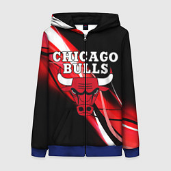 Толстовка на молнии женская CHICAGO BULLS, цвет: 3D-синий