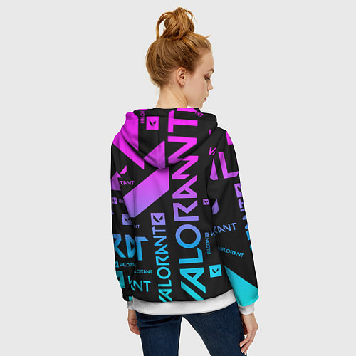 Женская толстовка на молнии Valorant / 3D-Белый – фото 4