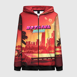 Толстовка на молнии женская HOTLINE MIAMI, цвет: 3D-черный