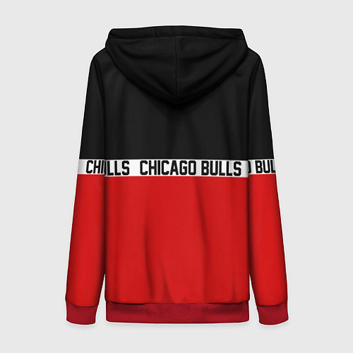 Женская толстовка на молнии CHICAGO BULLS / 3D-Красный – фото 2