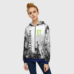 Толстовка на молнии женская MONSTER ENERGY, цвет: 3D-синий — фото 2