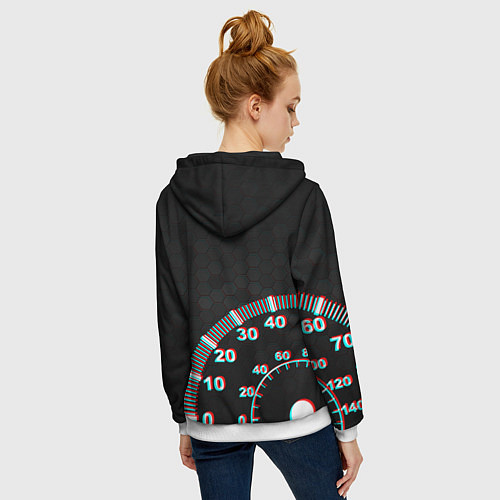 Женская толстовка на молнии HONDA / 3D-Белый – фото 4