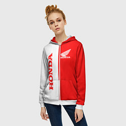 Толстовка на молнии женская HONDA, цвет: 3D-белый — фото 2