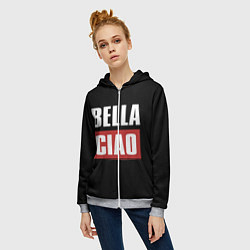 Толстовка на молнии женская Bella Ciao, цвет: 3D-меланж — фото 2