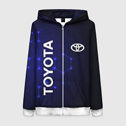 Толстовка на молнии женская TOYOTA, цвет: 3D-белый
